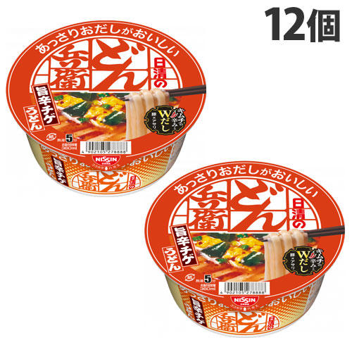 【賞味期限:25.01.04】日清食品 あっさりおだしがおいしいどん兵衛 旨辛チゲうどん 69g×12個: