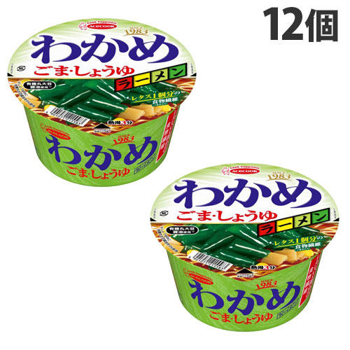 【賞味期限:25.03.12】エースコック わかめラーメン ごま・しょうゆ 93g×12個: