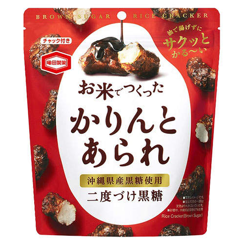 【賞味期限:25.04.01】亀田製菓 お米でつくったかりんとあられ 黒糖 60g: