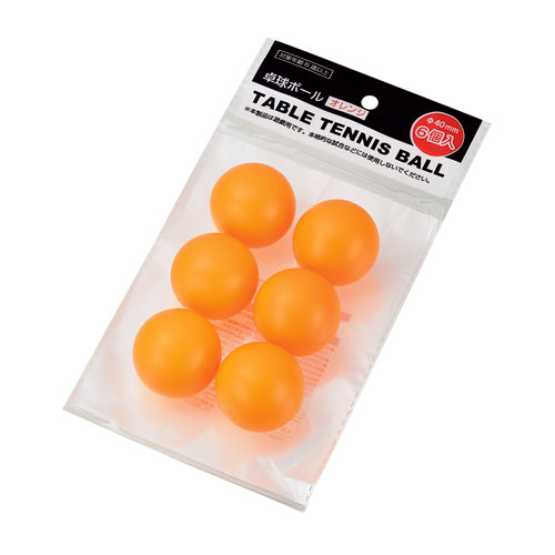 卓球ボール 40mm オレンジ 6個入 1248-521: