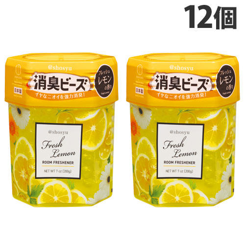 小久保工業所 置き型消臭剤 アットショウシュウ 消臭ビーズ フレッシュレモン 200g ×12個 3951: