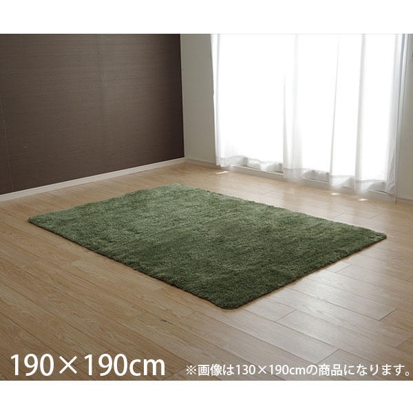 イケヒコ モダン カーペット 約190×190cm グリーン: