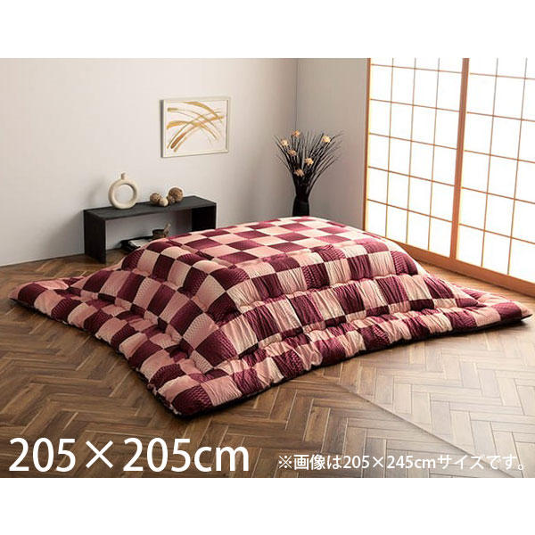 イケヒコ 大河 こたつ布団 市松模様 正方形 205×205cm ピンク G6032809: