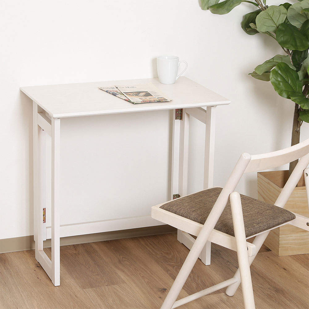 不二貿易 フォールディングテーブル 幅70cm ミラン ホワイト 10882: