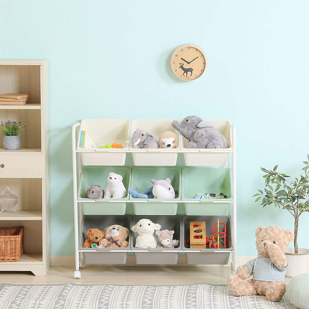 不二貿易 キッズラック color 9マス(キャスター付) 38293: