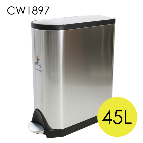 Simplehuman ゴミ箱 バタフライ ステップカン ステンレス 45L CW1897【他商品と同時購入不可】: