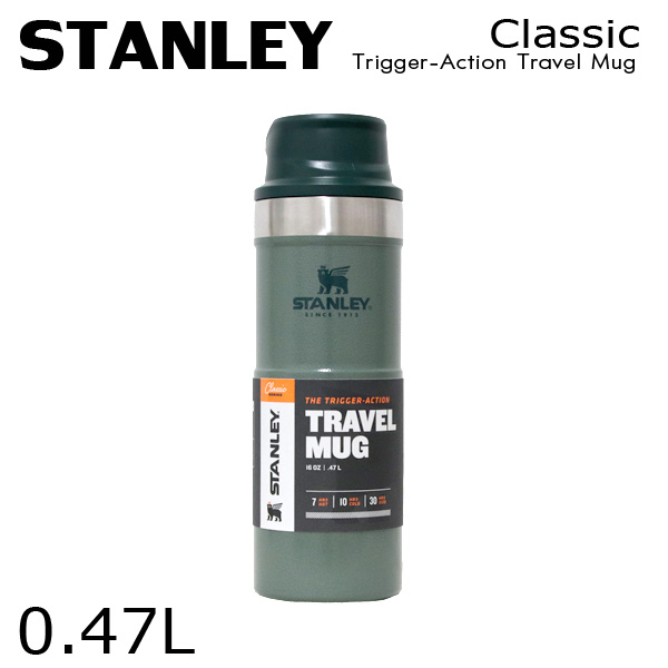 STANLEY スタンレー Classic Trigger-Action Travel Mug クラシック 真空ワンハンドマグ ハンマートーングリーン 0.47L 16oz: