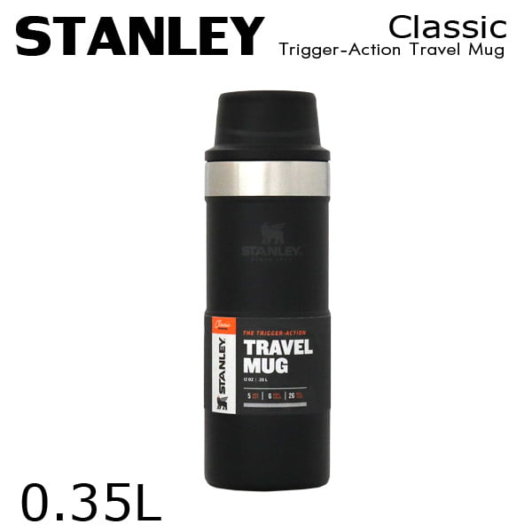 STANLEY スタンレー Classic Trigger-Action Travel Mug クラシック 真空ワンハンドマグ マットブラック 0.35L 12oz: