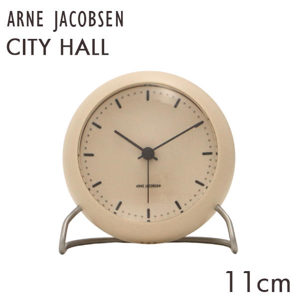ARNE JACOBSEN アルネ・ヤコブセン 置時計 City Hall table clock シティーホール テーブルクロック ベージュ 11cm: