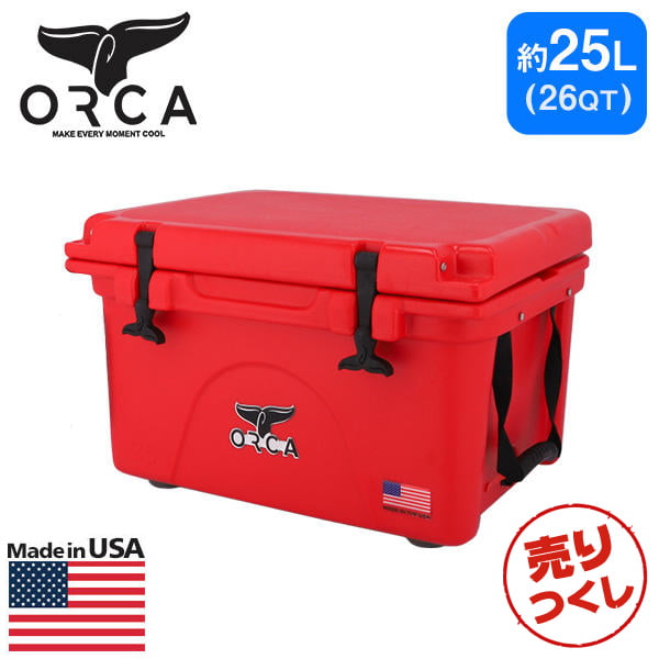 【売りつくし】ORCA オルカ クーラーボックス Cooler クーラー Red レッド 26QT 25L: