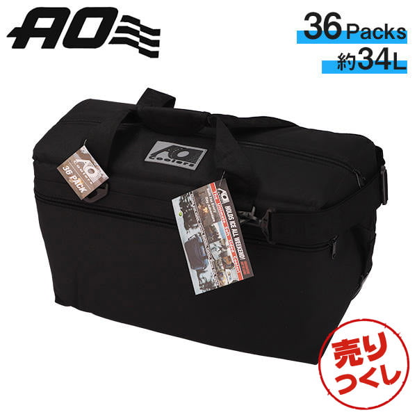 【売りつくし】AO Coolers エーオークーラーズ 保冷バッグ 36Pack Canvas Soft Cooler 36パック キャンバス ソフト クーラー Black ブラック 34L:
