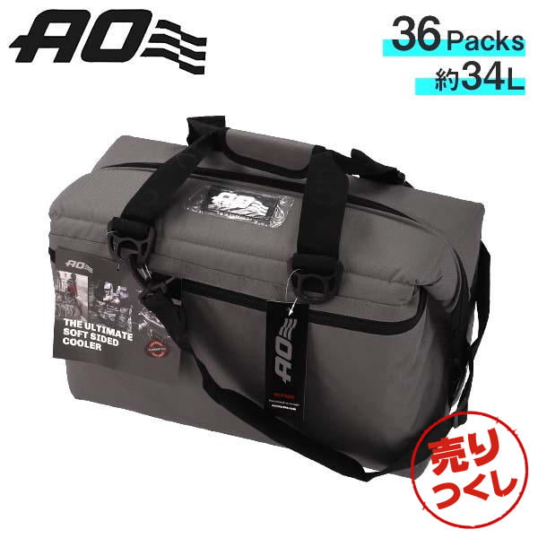 【売りつくし】AO Coolers エーオークーラーズ 保冷バッグ 36Pack Canvas Soft Cooler 36パック キャンバス ソフト クーラー Charcoal チャコール 34L:
