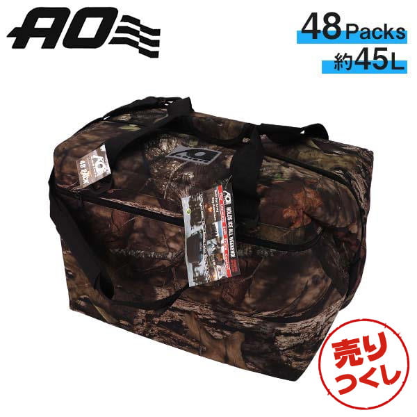 【売りつくし】AO Coolers エーオークーラーズ 保冷バッグ 48Pack Canvas Soft Cooler 48パック キャンバス ソフト クーラー Mossy Oak モッシーオーク 45L: