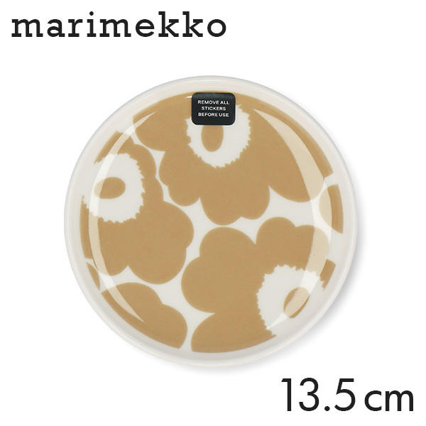 Marimekko マリメッコ Unikko ウニッコ お皿 プレート 13.5cm ホワイト×ベージュ: