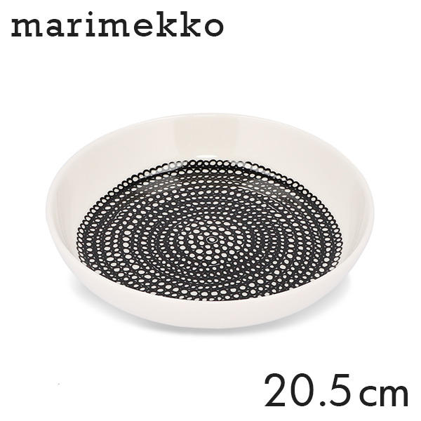 Marimekko マリメッコ Rasymatto ラシィマット お皿 プレート 20.5cm ホワイト×ブラック: