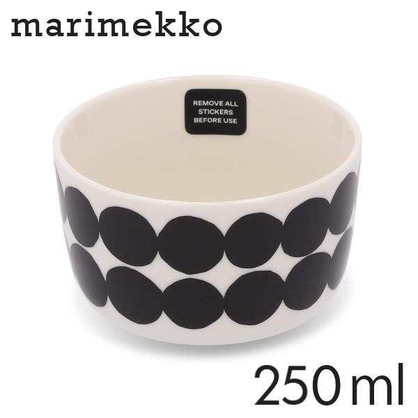 Marimekko マリメッコ Rasymatto ラシィマット お皿 ボウル 250ml ホワイト×ブラック: