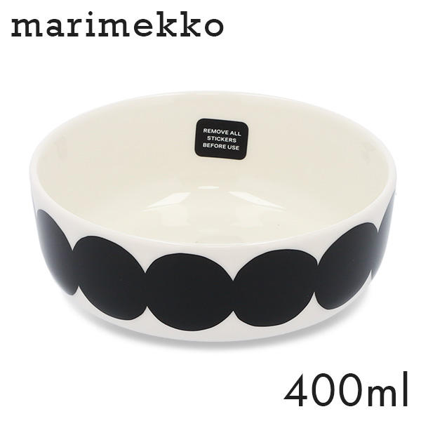Marimekko マリメッコ Rasymatto ラシィマット お皿 ボウル 400ml ホワイト×ブラック: