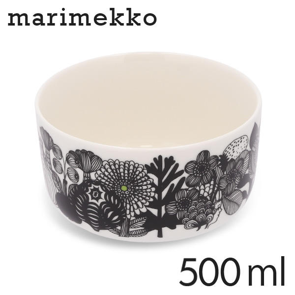 Marimekko マリメッコ Siirtolapuutarha シイルトラプータルハ お皿 ボウル 500ml ホワイト×ブラック: