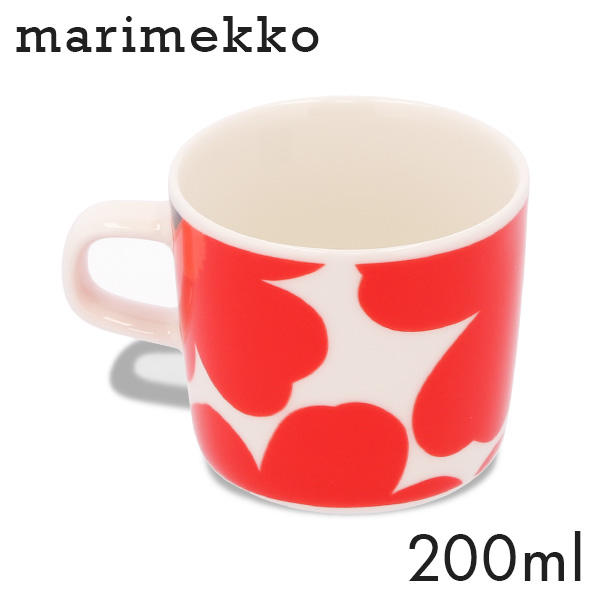 Marimekko マリメッコ Unikko ウニッコ コーヒーカップ 200ml ホワイト×レッド: