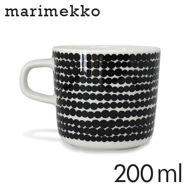 Marimekko マリメッコ Rasymatto ラシィマット コーヒーカップ 200ml ホワイト×ブラック: