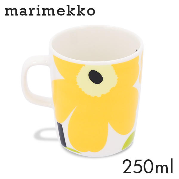 Marimekko マリメッコ Unikko ウニッコ マグ マグカップ 250ml ホワイト×ライム: