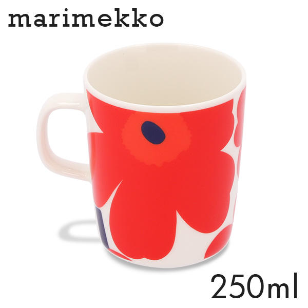 Marimekko マリメッコ Unikko ウニッコ マグ マグカップ 250ml ホワイト×レッド: