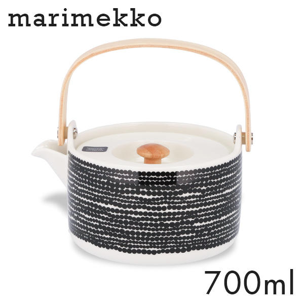 Marimekko マリメッコ Siirtolapuutarha シイルトラプータルハ ティーポット 700ml ホワイト×ブラック: