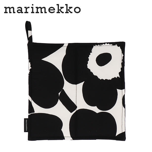 Marimekko マリメッコ Unikko ウニッコ 鍋敷き ポットホルダー ホワイト×ブラック: