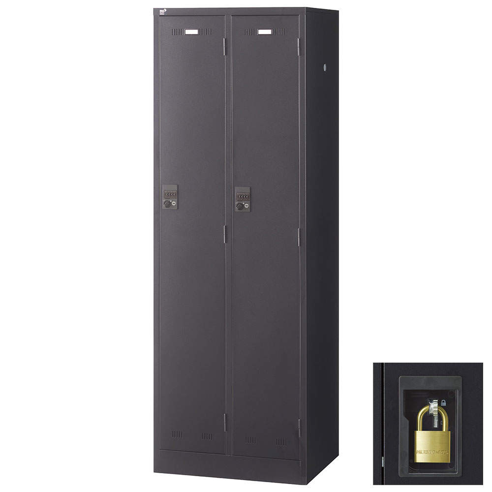 生興 SLDKロッカー 2人用 南京錠 W608×D515×H1790mm ブラック SLDK-2-N: