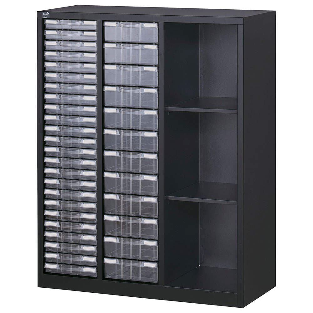 生興 ALZシリーズ プラスチックケース ブラック W880xD380×H1110mm ALZK-KP34SL: