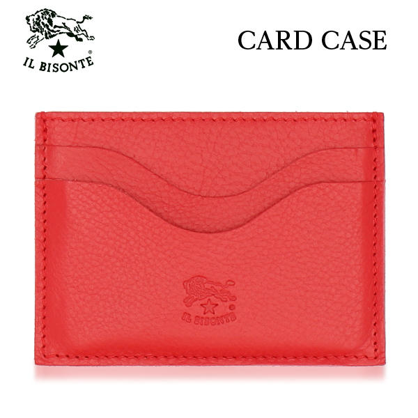 IL BISONTE イルビゾンテ CARD CASE カードケース RED レッド RE182 SCC050 PV0001: