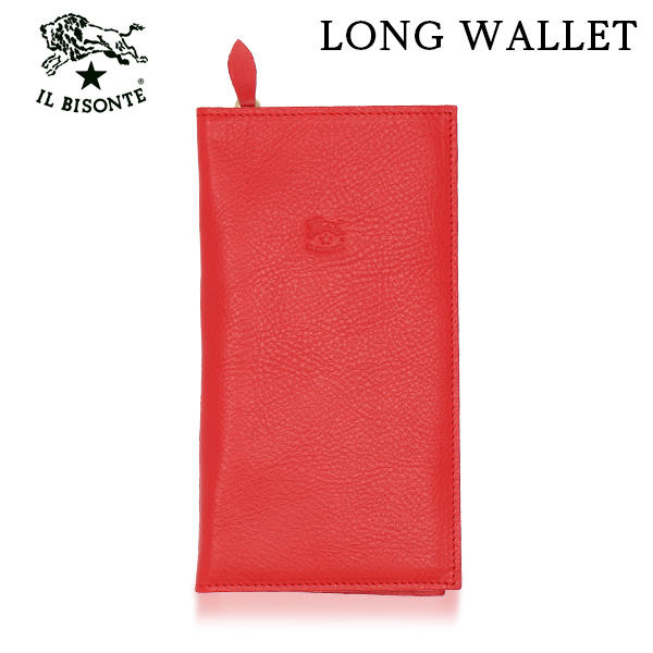 IL BISONTE イルビゾンテ LONG WALLET 長財布 RED レッド RE182 SMW043 スクエアロングウォレット PV0001: