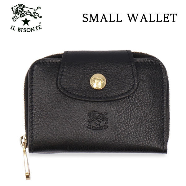 IL BISONTE イルビゾンテ SMALL WALLET 財布 キーケース BLACK ブラック BK110 SSW013 スモールウォレット PV0005:
