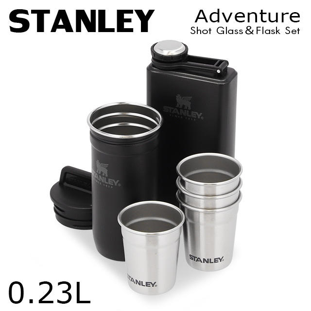 STANLEY スタンレー Adventure The Pre Party Shot Glass＆Flask Set アドベンチャー ショットグラス＆フラスコ セット マットブラック: