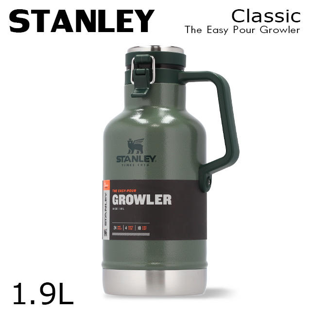 STANLEY スタンレー Classic The Easy Pour Growler クラシック 真空 グロウラー ハンマートーングリーン 1.9L 64OZ: