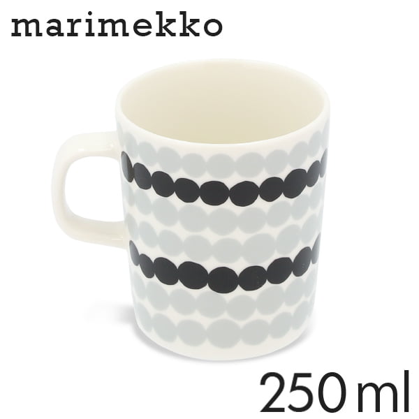 Marimekko マリメッコ Siirtolapuutarha シイルトラプータルハ マグカップ 250ml ホワイト×グレー×ブラック: