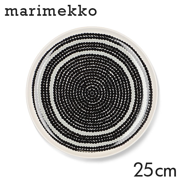 Marimekko マリメッコ Siirtolapuutarha シイルトラプータルハ プレート 25cm ホワイト×グレー×ブラック: