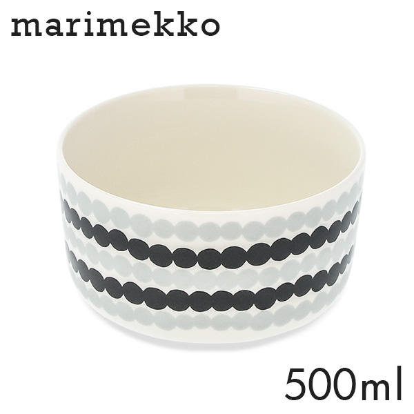 Marimekko マリメッコ Siirtolapuutarha シイルトラプータルハ ボウル 500ml ホワイト×グレー×ブラック: