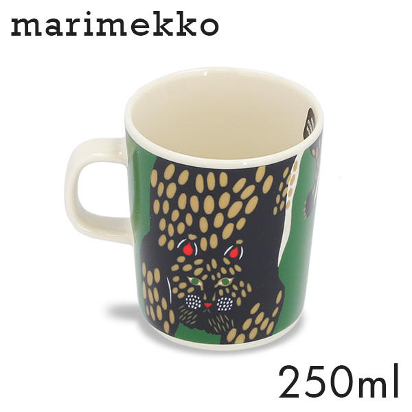 Marimekko マリメッコ Ilves イルヴェス マグカップ 250ml ホワイト×グリーン×ダークグリーン: