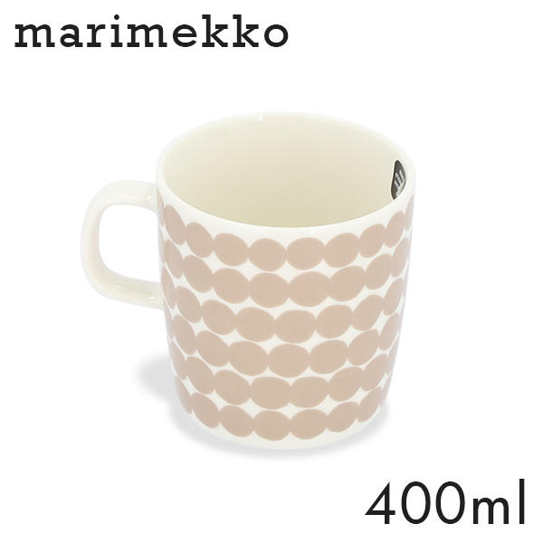 Marimekko マリメッコ Rasymatto ラシィマット マグカップ 400ml ホワイト×ベージュ: