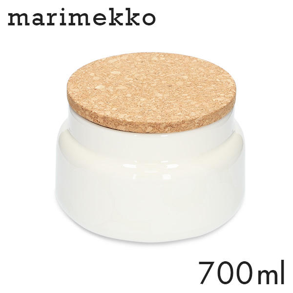 Marimekko マリメッコ Unikko ウニッコ ジャー 蓋付き 700ml ホワイト: