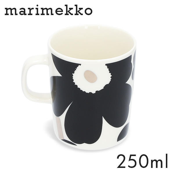 Marimekko マリメッコ Unikko ウニッコ マグ マグカップ 250ml ホワイト×コール×シルバー: