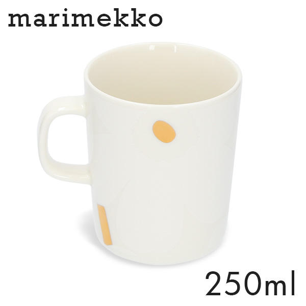 Marimekko マリメッコ Unikko ウニッコ マグ マグカップ 250ml ホワイト×ゴールド:
