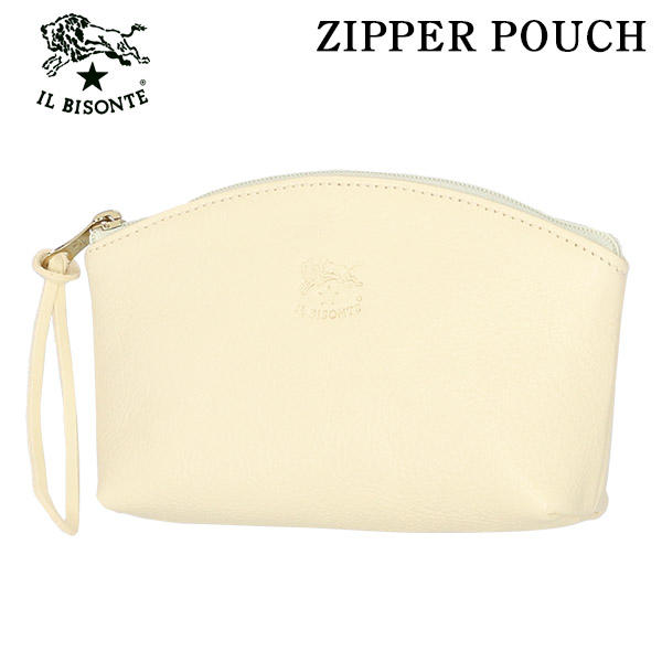 IL BISONTE イルビゾンテ POUCH ファスナーポーチ MILK ミルク WH183 SCA014 ポーチ PV0001: