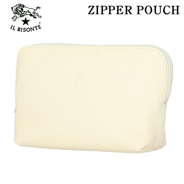 IL BISONTE イルビゾンテ POUCH ファスナーポーチ MILK ミルク WH176 SCA033 PV0001:
