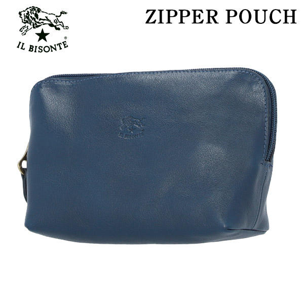IL BISONTE イルビゾンテ POUCH ファスナーポーチ BLUE ブルー BL137 SCA033 PV0005: