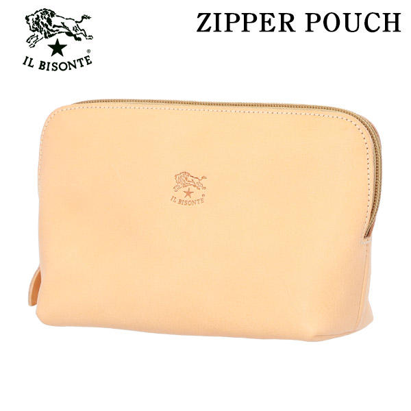 IL BISONTE イルビゾンテ POUCH ファスナーポーチ NATURAL ナチュラル NA106 SCA033 PV0005: