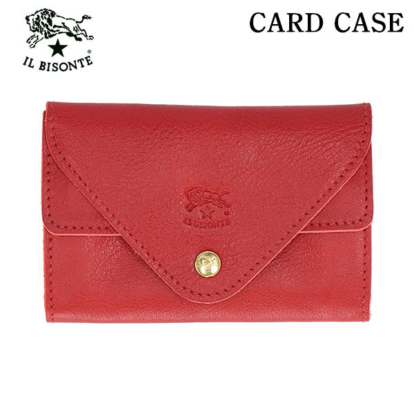 IL BISONTE イルビゾンテ CARD CASE カードケース RED レッド RE155 SCC039 PV0005:
