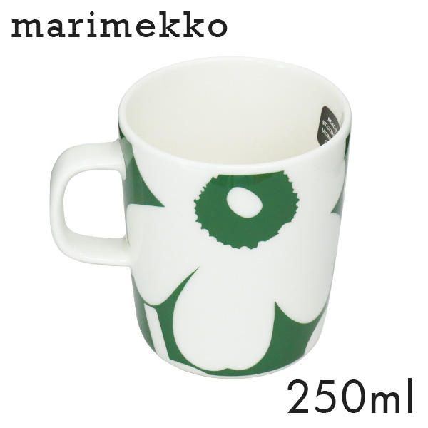 Marimekko マリメッコ Unikko 60th ウニッコ マグ マグカップ 250ml ホワイト×グリーン: