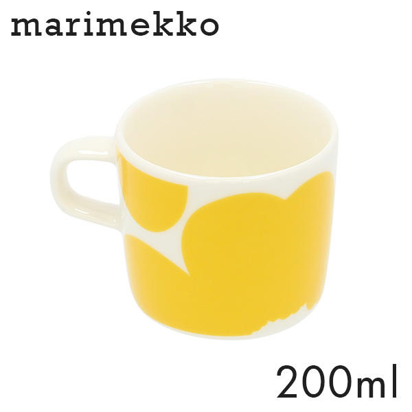 Marimekko マリメッコ Iso Unikko 60th イソ ウニッコ コーヒーカップ 200ml ホワイト×イエロー: